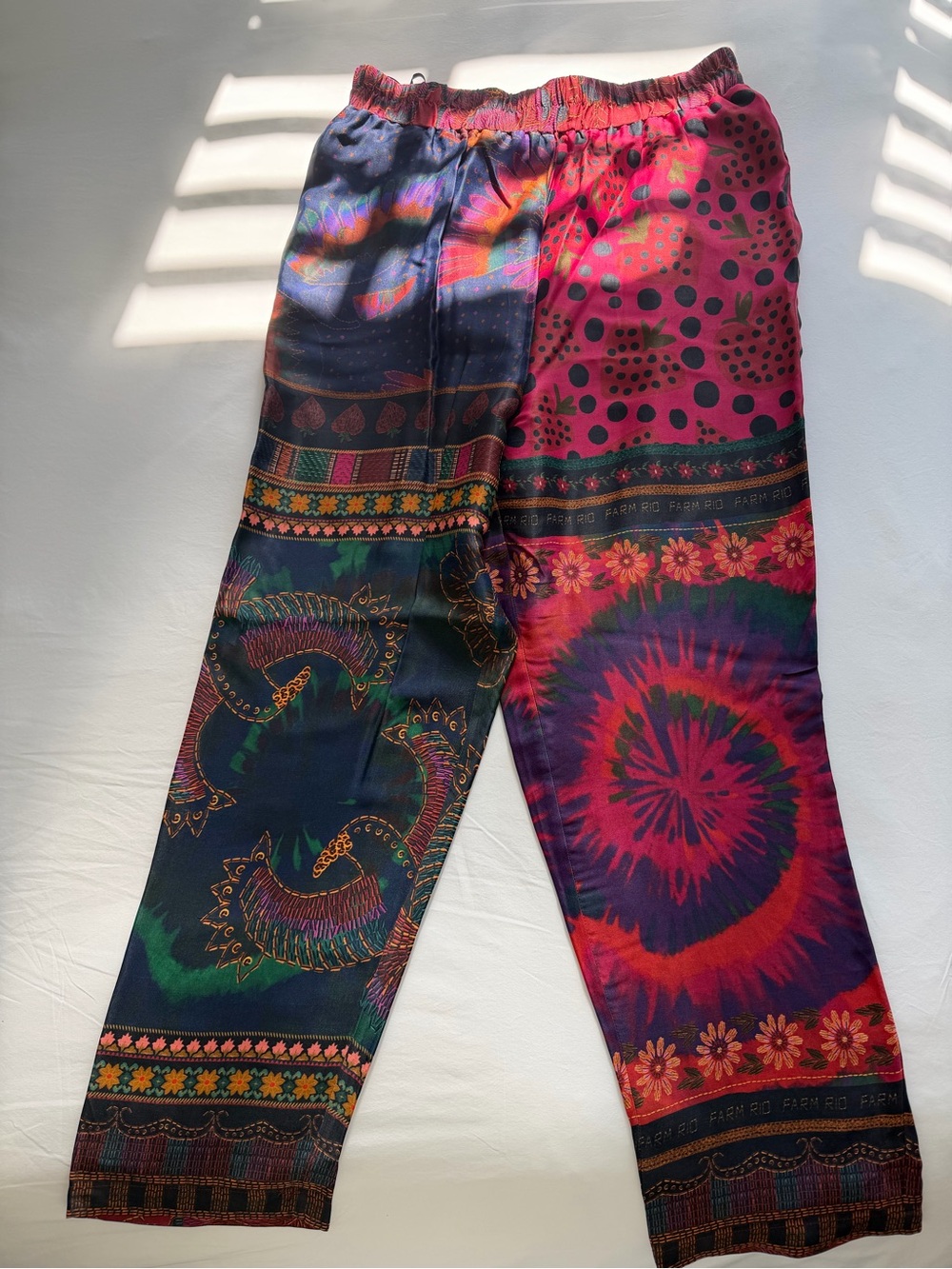 FARM Rio Multicolor Tie-Dye & Paisley Straight-Leg Pants